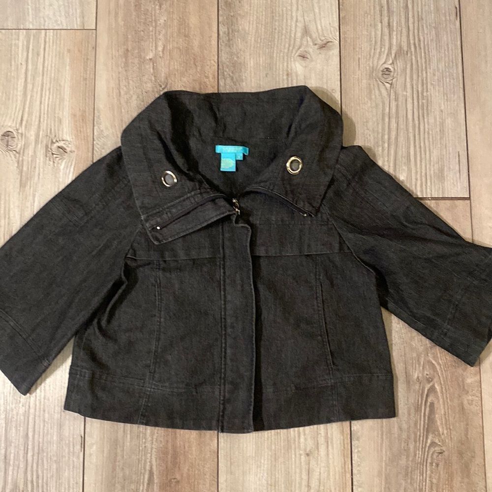Sandro Paris Cropped Denim Jacket / Structured Top Womens Small